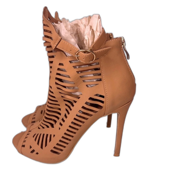 Womens Europiel heels boho beige suede high bohemian lexu casual zipper luxe 9. - Picture 4 of 10